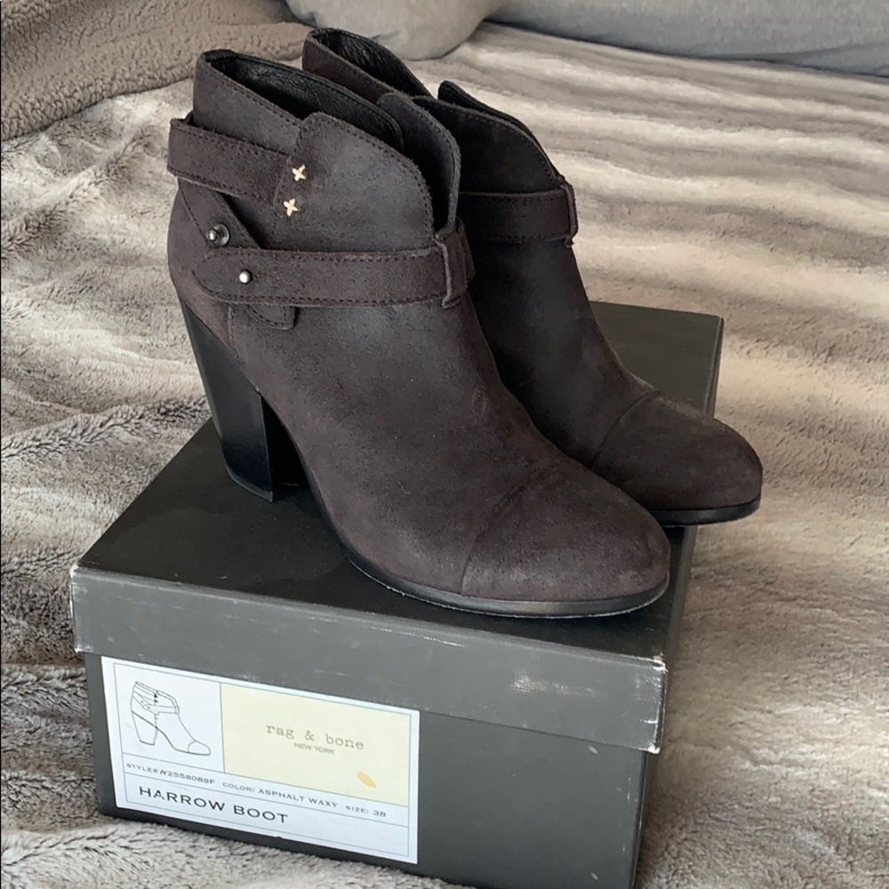 Rag & bone harrow 38 asphalt waxy boots